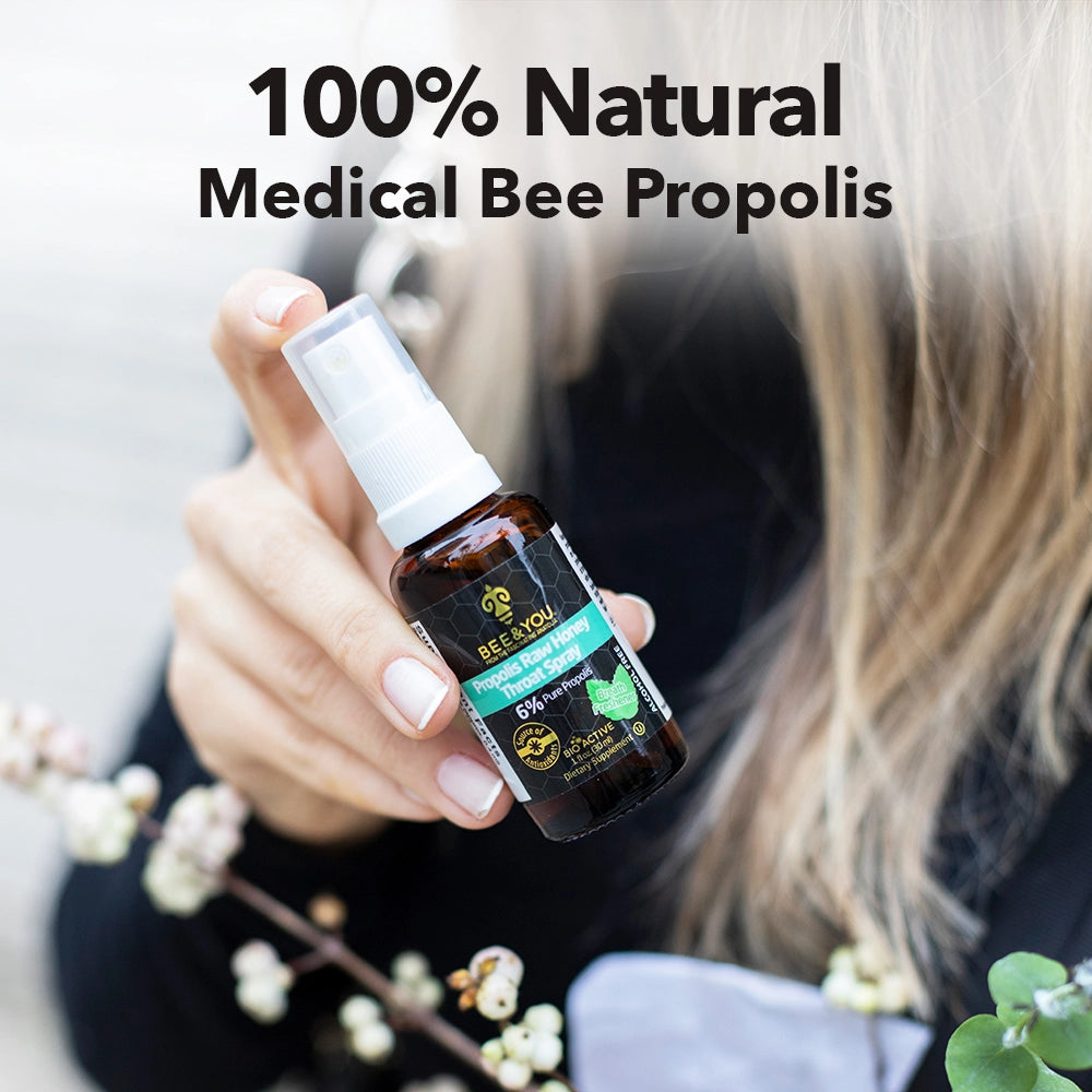 Mint Propolis Raw Honey Throat Spray, medical bee propolis