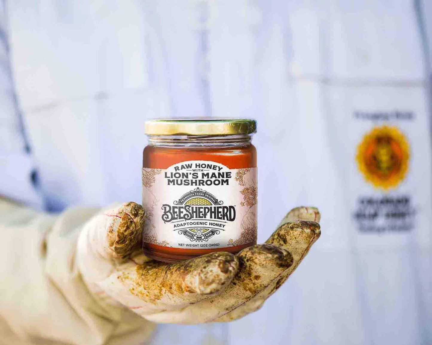 Lion's Mane Mushroom Honey, Bee Shepherd, 12oz Glass Jar zaydal honey