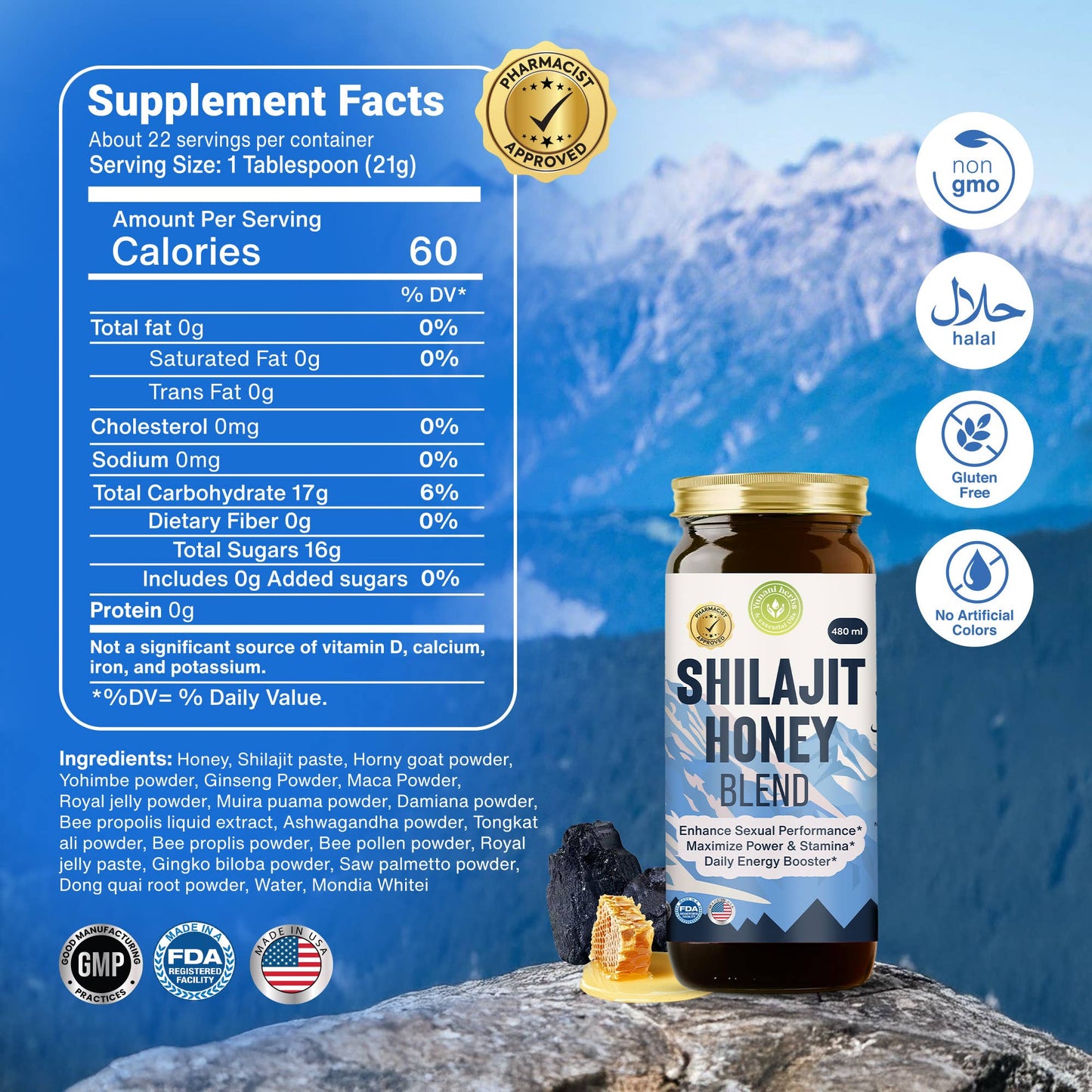 Shilajit Honey Blend 480 mls