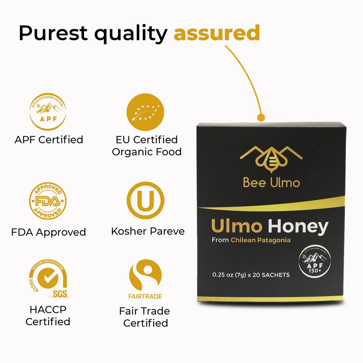 Raw Ulmo Honey Sachets APF 150 Certified