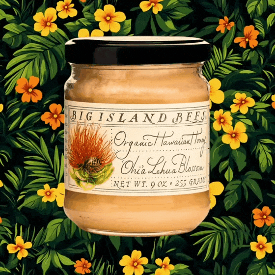 Organic Hawaiian Ohia Lehua Blossom Honey jar, gourmet honey - zaydal