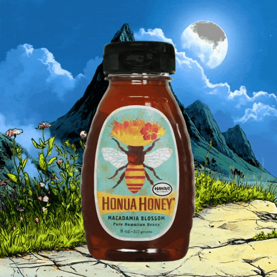 Hawaiian Macadamia Honey squeeze bottle, gourmet honey, organic honey