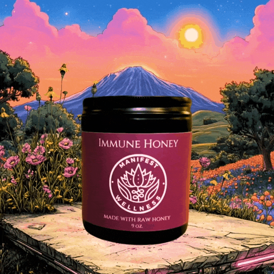 Immune Support Honey Electuary, gourmet honey jar, organic foods, Hawaiian honey