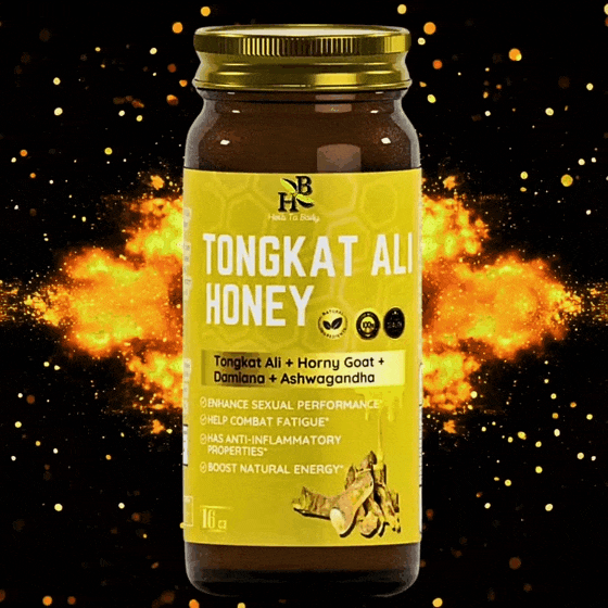 Tongkat Ali honey blend herbal honey natural supplement jar for prime sexual health