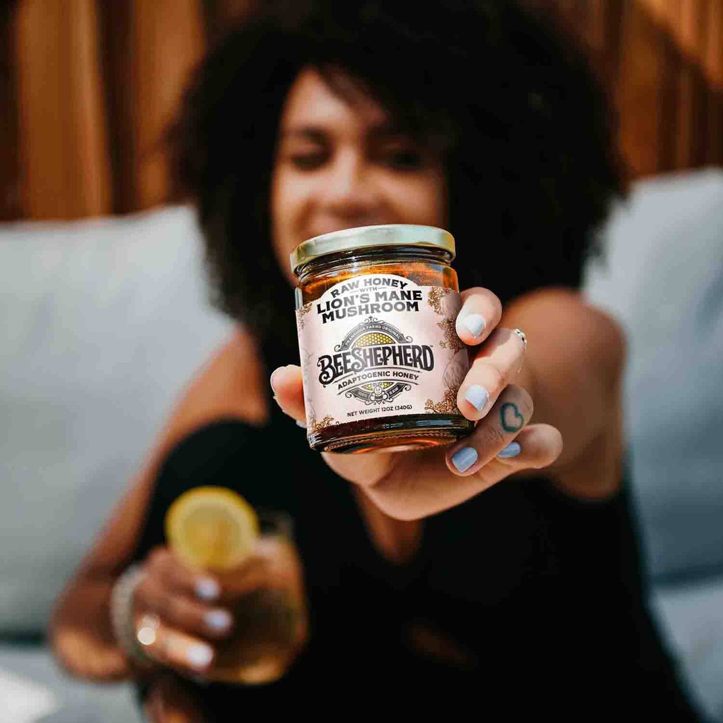 Lion's Mane Mushroom Honey, Bee Shepherd, 12oz Glass Jar zaydal
