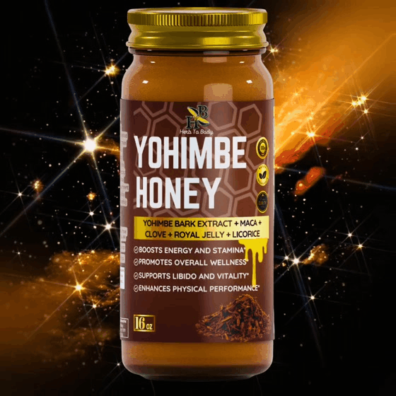 Yohimbe Honey blend 16 ounce Jar for stamina support, vitality support, and sexual health for men